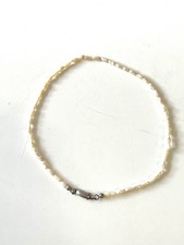 Kurze Perlenkette aus Biwa-Perlen Sterling Silber Verschluss 36 cm