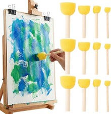 12 Pack Foam Brush Set, Round Sponge Paint Brushes for Crafts & Stencils, Wash