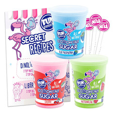 Divertidos Dulces Algodón Caramelo Azúcar 3 Sabores Variedad Pack - Cereza, Frambuesa Azul y W