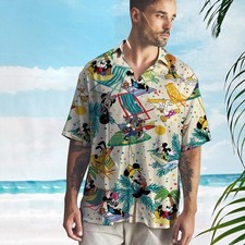 Disney Mickey And Friends World Summer Beach Vintage Hawaiian Shirt