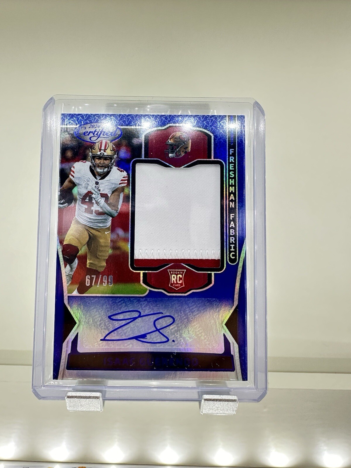 2024 Panini Certified -Freshman Fabric Mirror Signatures Blue Isaac Guerendo /99