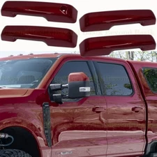 2021-2024 2025 Ford F150 4dr Door Handle COVERS W/o SmartKeyholes D4 RAPID RED