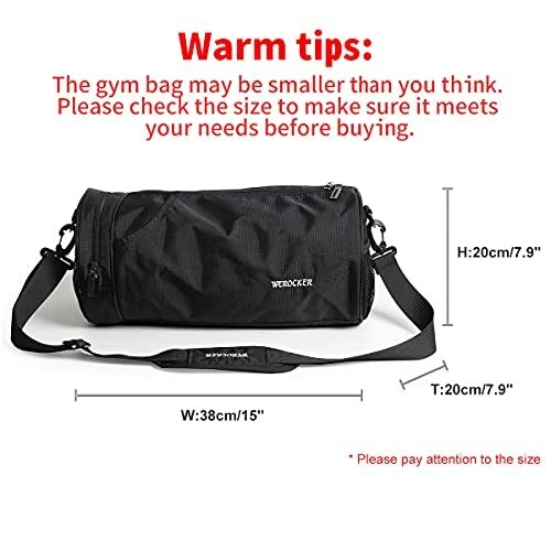 Small Sports Gym Bag Workout Lightweight Duffel Bags for Men and Women Black