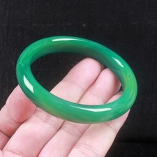 58MM Certified Natural Agate Chalcedony A Grade Ice Oil Cyan Bangle Bracelet AAA