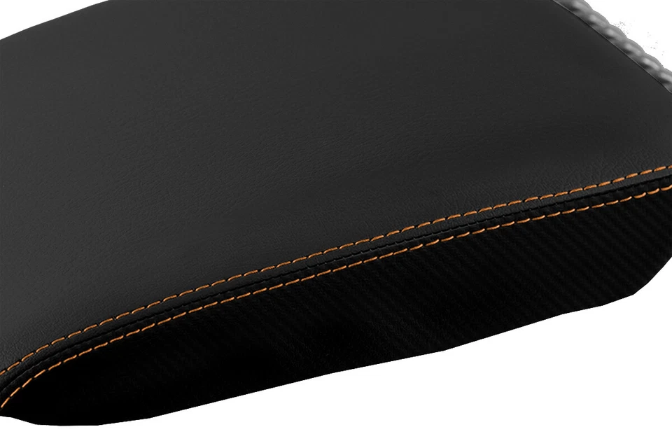 Se adapta a Volkswagen EOS 2007-2015 PVC consola tapa reposabrazos cubierta puntada naranja Foto 3 de 4