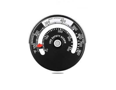 Magnetic Stove Thermometer Wood Burner Top Thermometer Stove Temperature Meter Stove Flue Pipe Thermometer Fireplace Accessories for Avoiding Stove Fan Damaged by Overheating (2