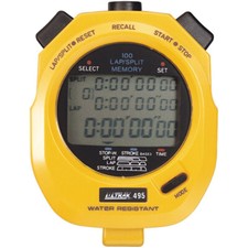Ultrak 495-100 Dual Split Memory Stopwatch - Yellow - NEW