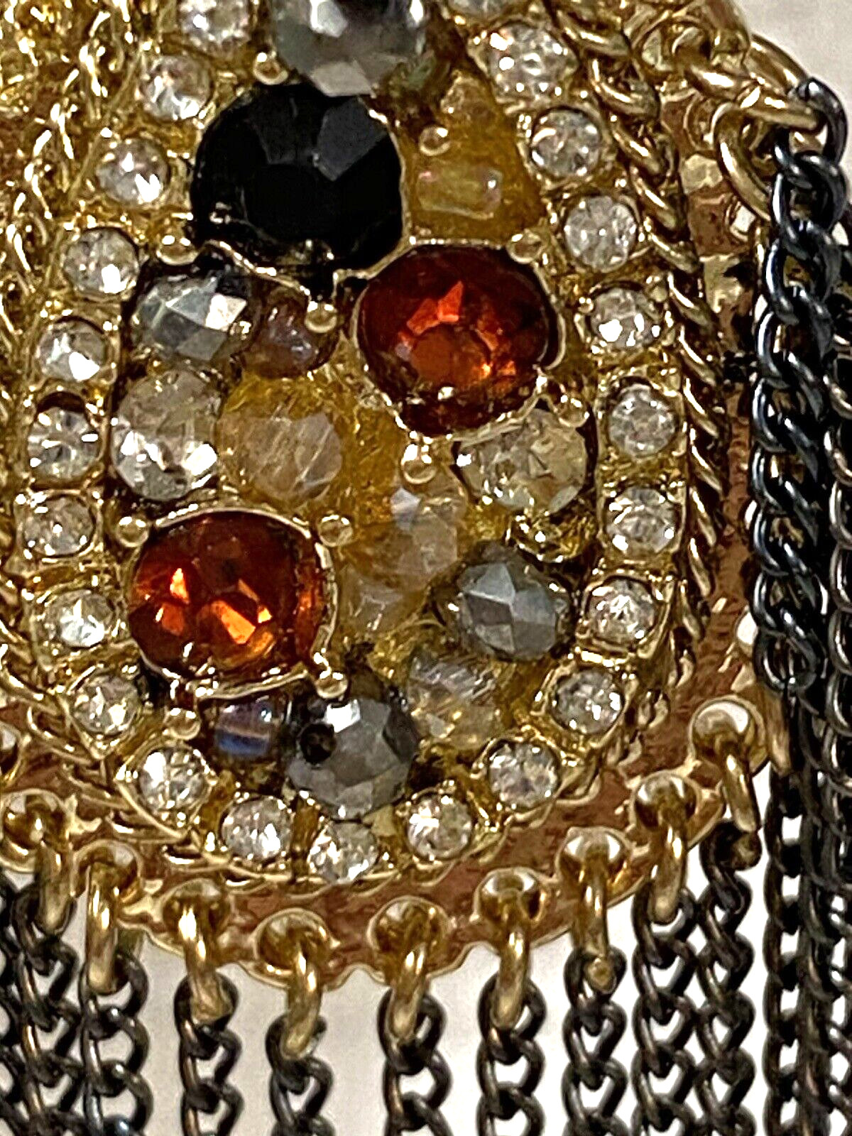 Multi Colored Stone Gold Tone Dangle/Drop Earrings - image 16