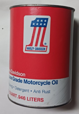 AMF Harley-Davidson Quart #1 Red Oil Can Pre-Luxe VTG Motorcycle FULL CAN