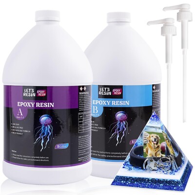 LET'S RESIN Résine Époxy Transparente 1L – Ratio 1:1, Anti-Jaunissement, Pour Bijoux, River Table, Art