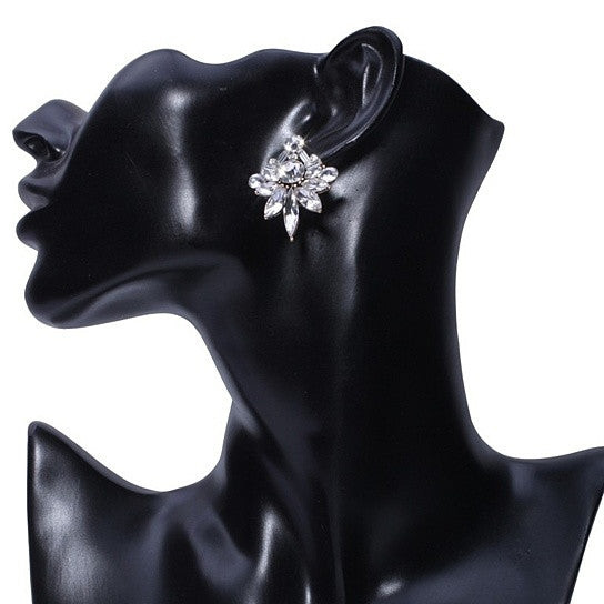 Эффектные серьги-гвоздики с драгоценными камнями 5890₽