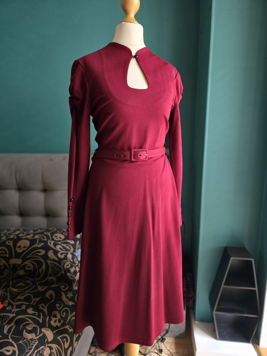 BNWT Voodoo Vixen Dita 40s 50s flare burgundy pinup