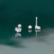 Mini Dainty CZ Sterling Silver 925 Helix Tragus Stud Earrings A1998