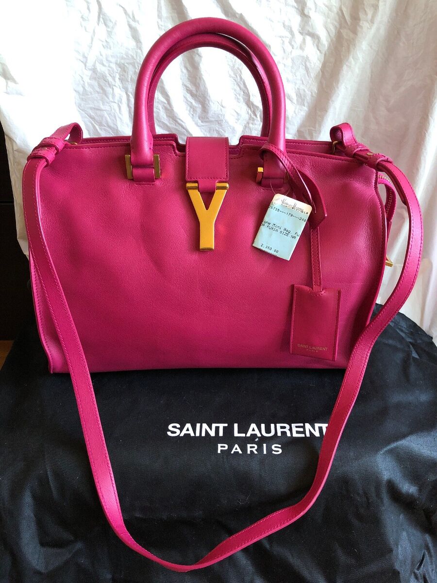 Authentic Saint Laurent Mini Sac Ligne Y Fuchsia Calf 2WAY Authentic Saint Laurent Mini Sac Ligne Y Fuchsia Calf 2WAY