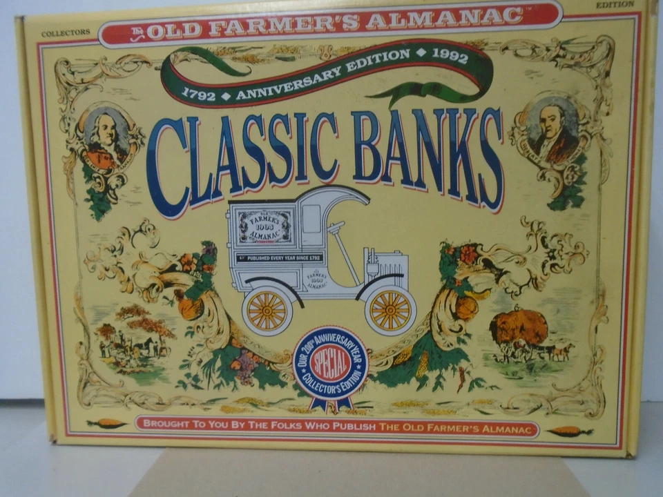 ERTL #9770 ALMANAQUE DEL AGRICULTOR 200 ANIVERSARIO 3 BANCOS COLECCIONISTAS CONJUNTO COMO NUEVO EN CAJA Foto 2 de 4