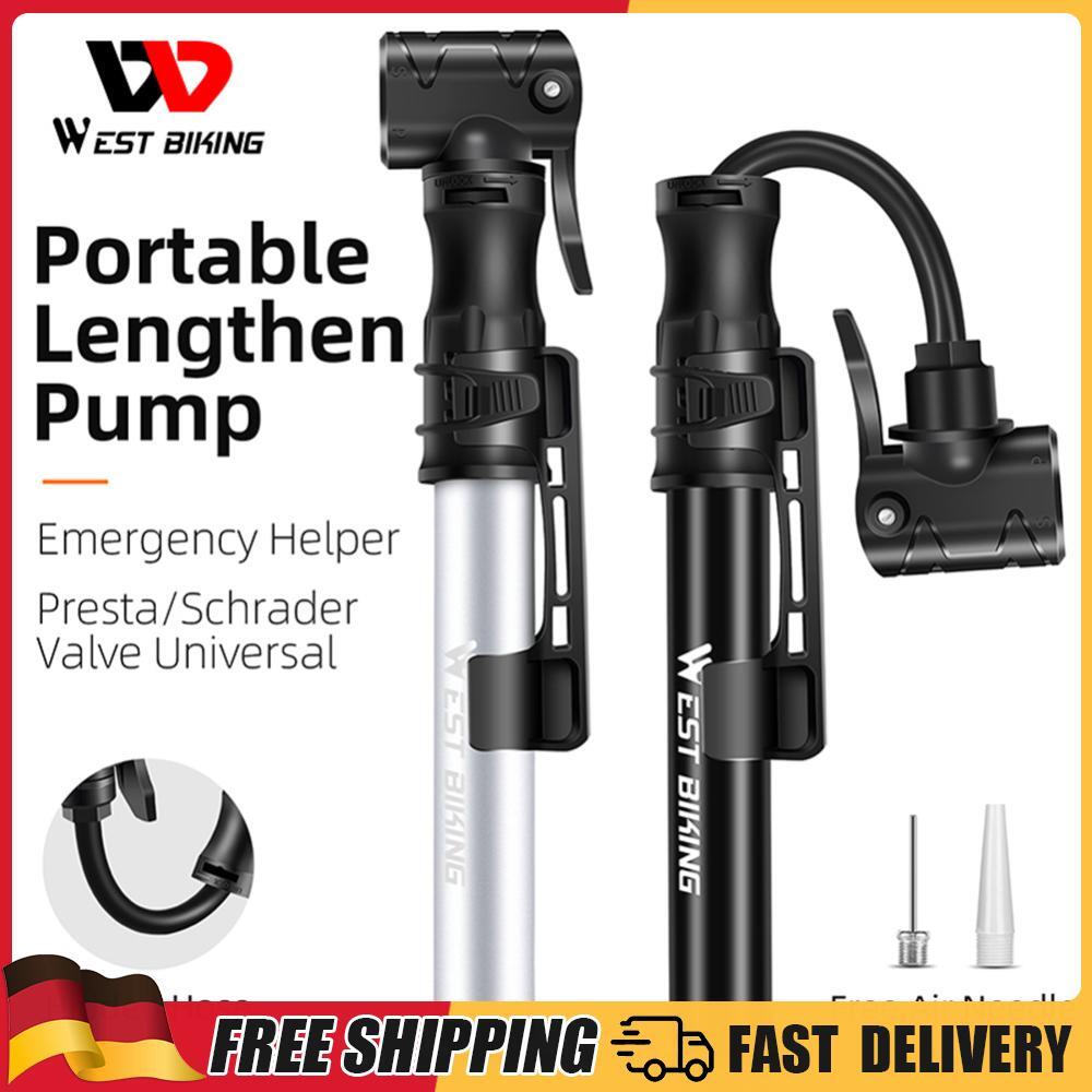 WEST BIKING MTB Bike Pump Portable Manual Air Pump Cycling Accessories