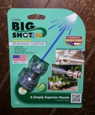 Little Big Shot Super Nozzle -Power Sweep/Spray/Pin Point- Aluminum/Lead Free!