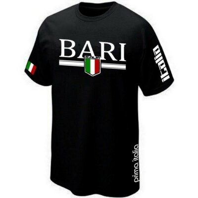 T-Shirt Bari Italia - Coton - Noir - Neuf Avec étiquettes - Homme