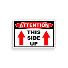 This Side Up Attention Warning Sticker Off Road Mud Bog ATV Race Truck 4x4 Decal