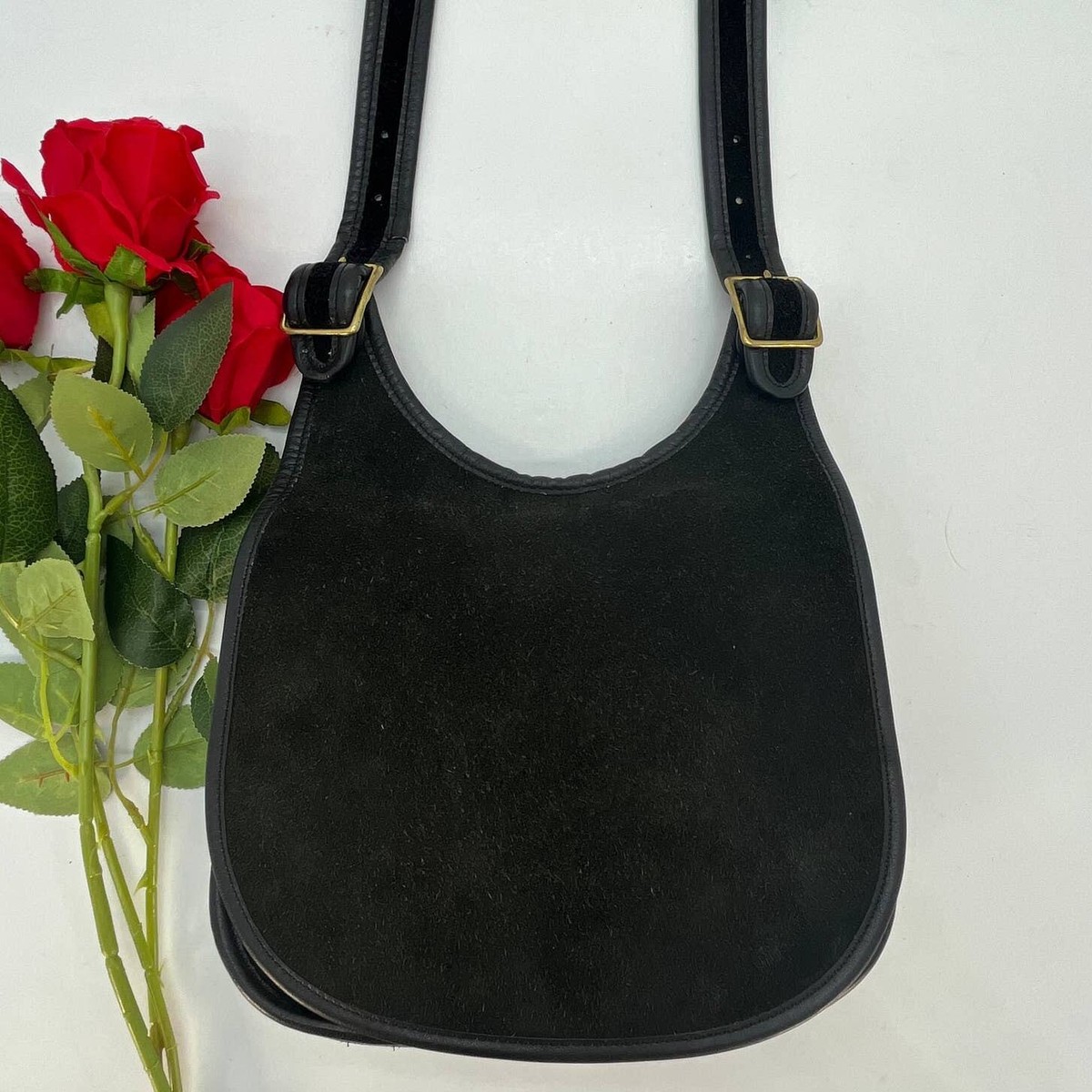 Vintage Coach Pre-creed Saddle Bag Small Ruff Out 9208 Black Vintage Coach Pre-creed Saddle Bag Small Ruff Out 9208 Black