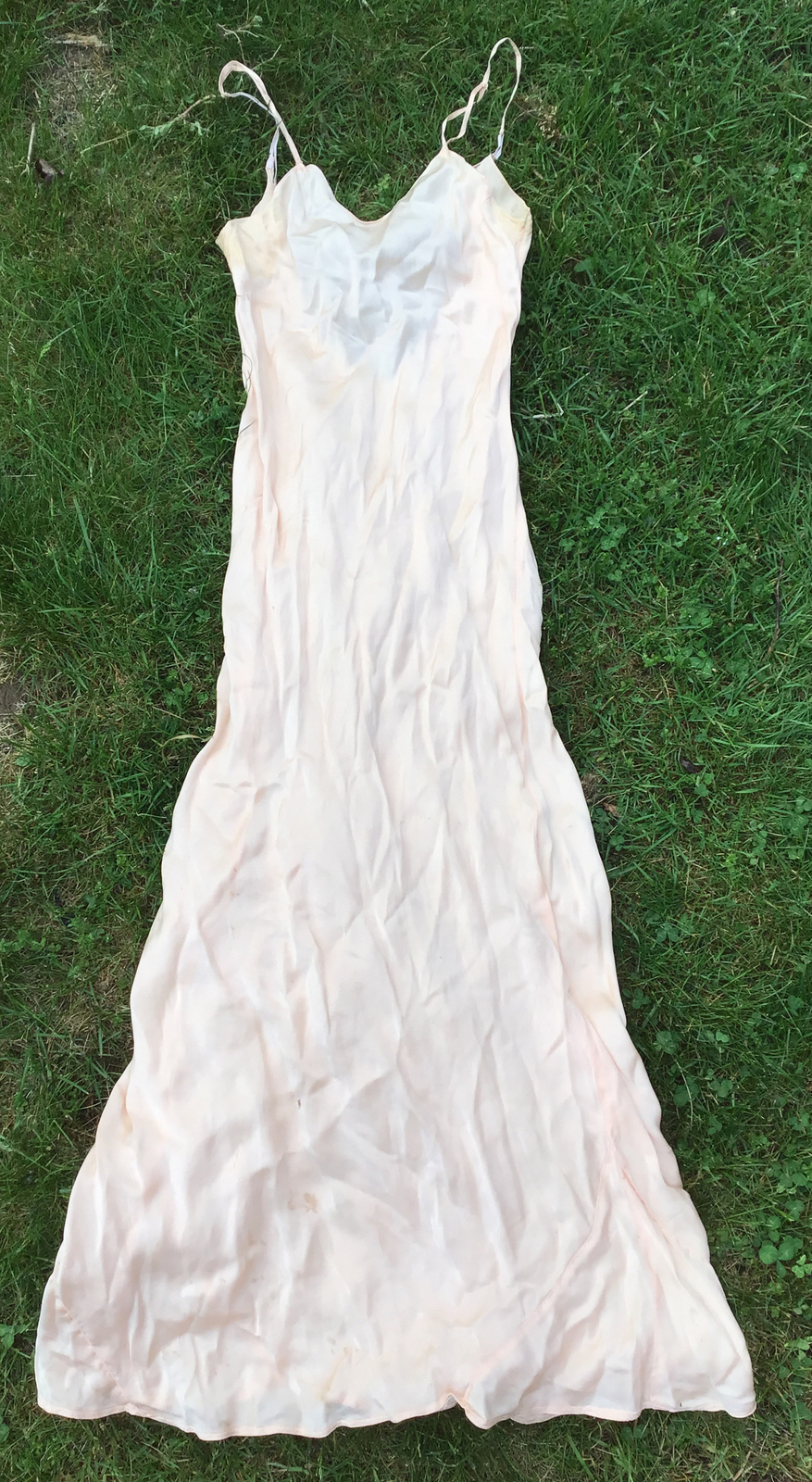 ANTIQUE 1930'S FULL LENGTH SILK SLIP BIAS CUT IN SOFT… Gem