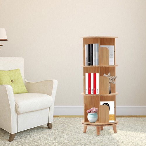 3 Tiers Rotating Bookshelf Bookcase Storage Shelf Display Rack Stand for Kids - Picture 10 of 12