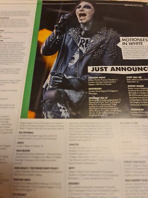 CHRIS MOTIONLESS IN WHITE A4 PAGE KERRANG  MAGAZINE poster