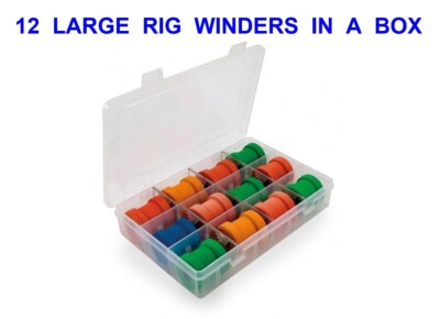 12 LINEAEFFE LARGE EVA RIG WINDERS+BOX SEA FISHING TACKLE LINE RIG HOOK CHOD BIN