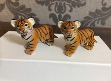 Lot Safari Tiger Cubs Baby Animal Figure Figurine Wildlife Jungle Orange Twins