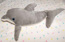 17" Sea World Gray Dolphin with Blue Eyes Super Soft Plush Stuffed Animal