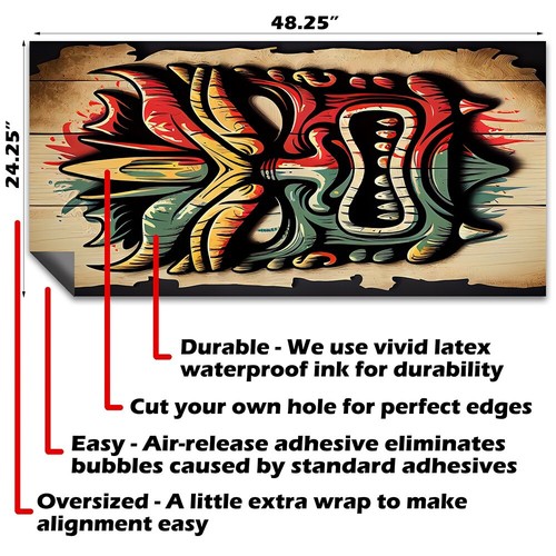 Tropische Tiki Masken Polynesien Cornhole Board Wraps und Aufkleber Vinyl Aufkleber - Bild 4 von 7