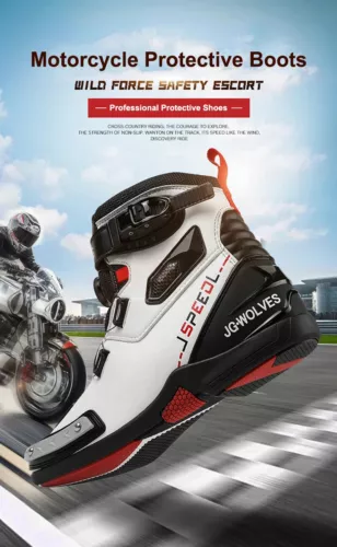 Motorradstiefel Leder Fahrer Schutz Anti Rutsch Off-Road Motorrad Rennschuhe - Bild 1 von 26