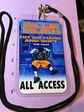 Billie Eilish Commemorative 2024 Backstage Pass/ Laminate  & lanyard