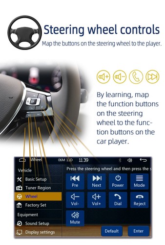 For Apple Carplay Car Stereo Radio Android 13 1Din Bluetooth USB FM Mirror Link - Picture 12 of 20