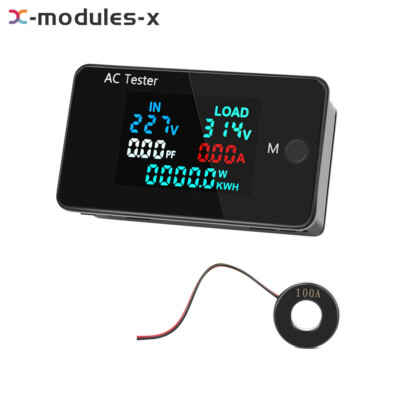 AC 0-500V Digital Voltmeter 0-100A Ammeter Energy Meter LED Screen Display