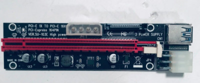 PCI-E 1x to 16x Powered USB3.0 GPU Riser Board