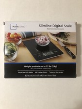 Báscula digital de cocina para alimentos pantalla LCD superficie de vidrio nutrición plan de comidas preparación