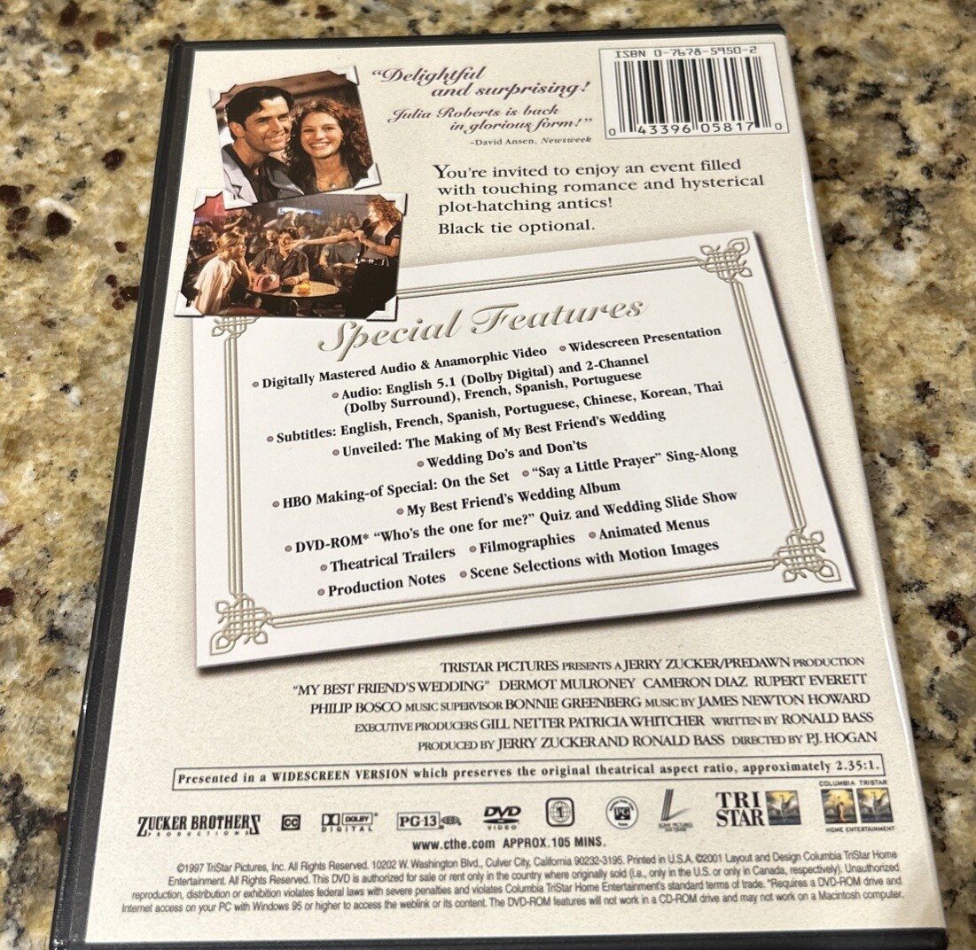 My Best Friend's Wedding (DVD, Widescreen, Special Edition) JULIA