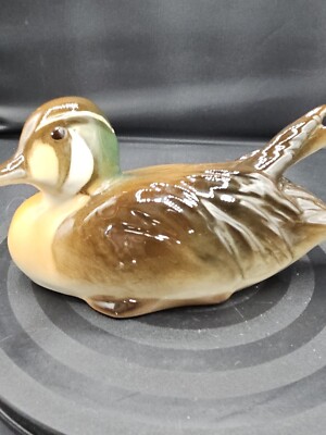 Lomonosov Porcelain, Russian, 1940s Baikal Duck Drake Figurine, 7''