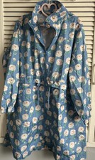 Cath Kidston Dahlia Blue Long Raincoat Size Xl