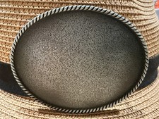 Antiqued Silver Simple Oval Belt Buckle