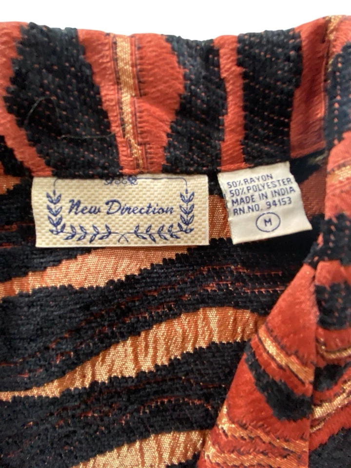 Chaqueta Blazer De Colección Nueva Direction Rayas Tigre Texturizada Para Mujer M Naranja Negro Dorado Foto 2 de 4