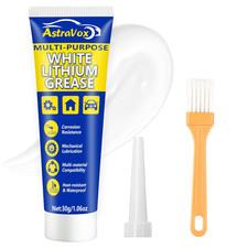 White Lithium Grease with Brush, Multi-Purpose Garage Door Lubricant for Hinges,