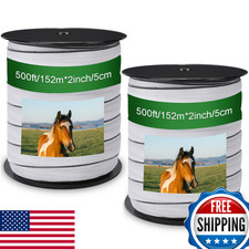 Wowangce 2 Pcs Poly Tapes For Electric Fence Horse Fence Tape Wire 500