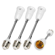 4 Pack E27 Adjustable Flexible Light Bulb Extension Socket Lamp Adapter Extender
