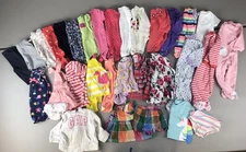 Lot Of 32 Pieces Baby Girls Clothing 3 Month 3-6  Months Mixed Brands