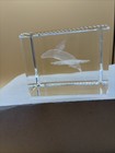 Clear Glass Laser Etched Breaching Whale Paperweight HEAVY — photo 3