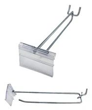 100 PACK 6 Inch Flip Scan™ Metal Peg Hooks w/Label Holder 1/8" to 1/4" Pegboard