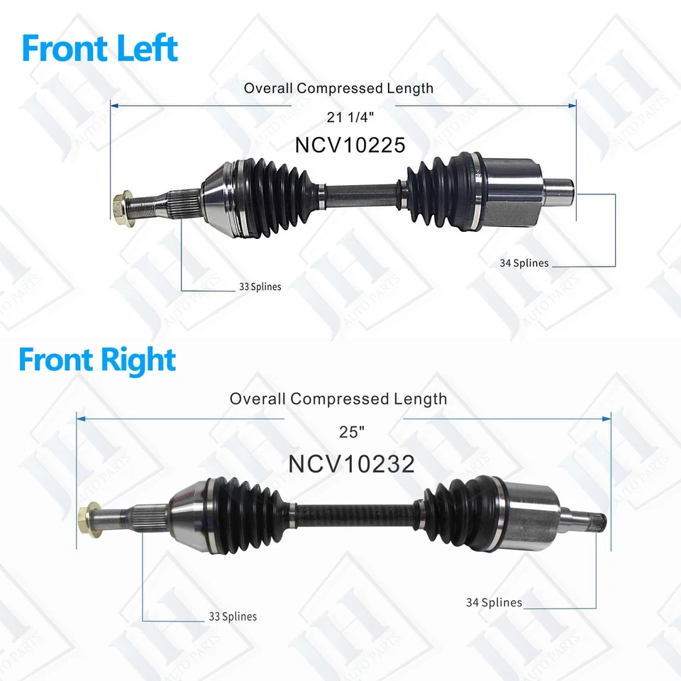 Оригинальная пара передних левых и правых валов оси CV комплект для полного привода Buick LeSabre 1998-1999 годов выпуска - Изображение 2 из 4