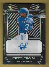 LEODY TAVERAS 2021 PANINI OBSIDIAN ROOKIE RC AUTOGRAPH AUTO CARD #O-LT MLB